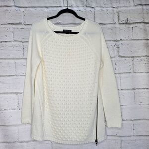 Trouve side zip long sleeve crew neck sweater size large